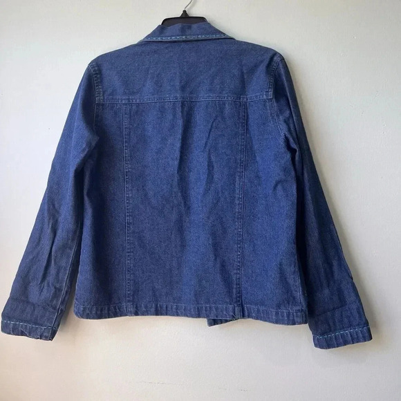Life Style Womens Vintage Button Blue Denim Jacket Size M - Picture 3 of 3